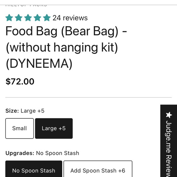 Hilltop Packs Large Dyneema Food Bag - Picture 7 of 9